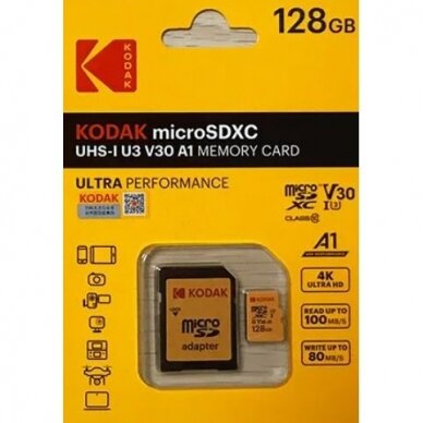 128 GB Micro SD tipo atminties kortelė
