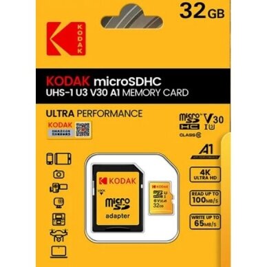 32 GB Micro SD tipo atminties kortelė