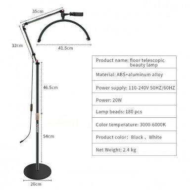 Andoer firmos LED šviesos apšvietimo sistema HD-M2X - juodos spalvos