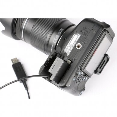 Canon LP-E8 baterijos maitinimas nuo USB 3