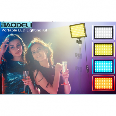 LED lempa su stovu 2 vnt rinkinyje su RGB filtrais 4