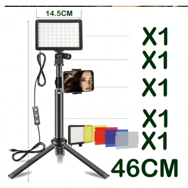 LED lempa su stovu ir RGB filtrais