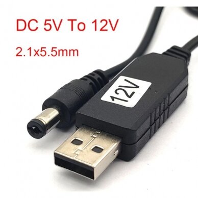 USB maitinimo įtampos linija nuo DC 5V iki 12V pakeliamas modulis