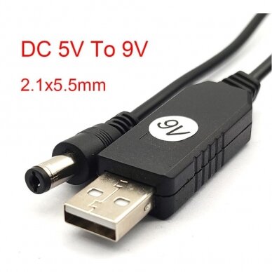USB maitinimo įtampos linija nuo DC 5V iki 9V pakeliamas modulis